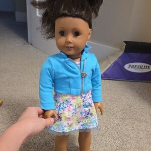 American Girl Blue Doll with Floral Skirt